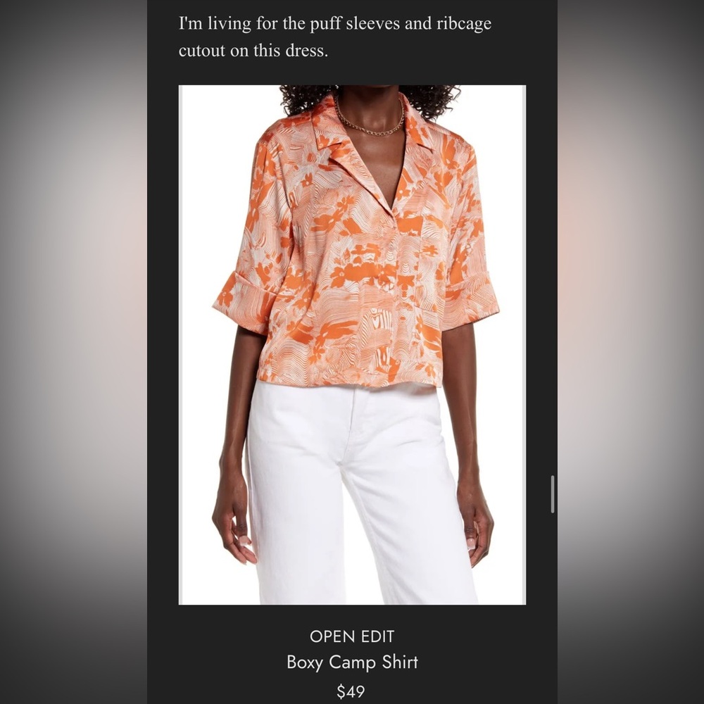 Sold out! Never worn Orange Floral Women's Top